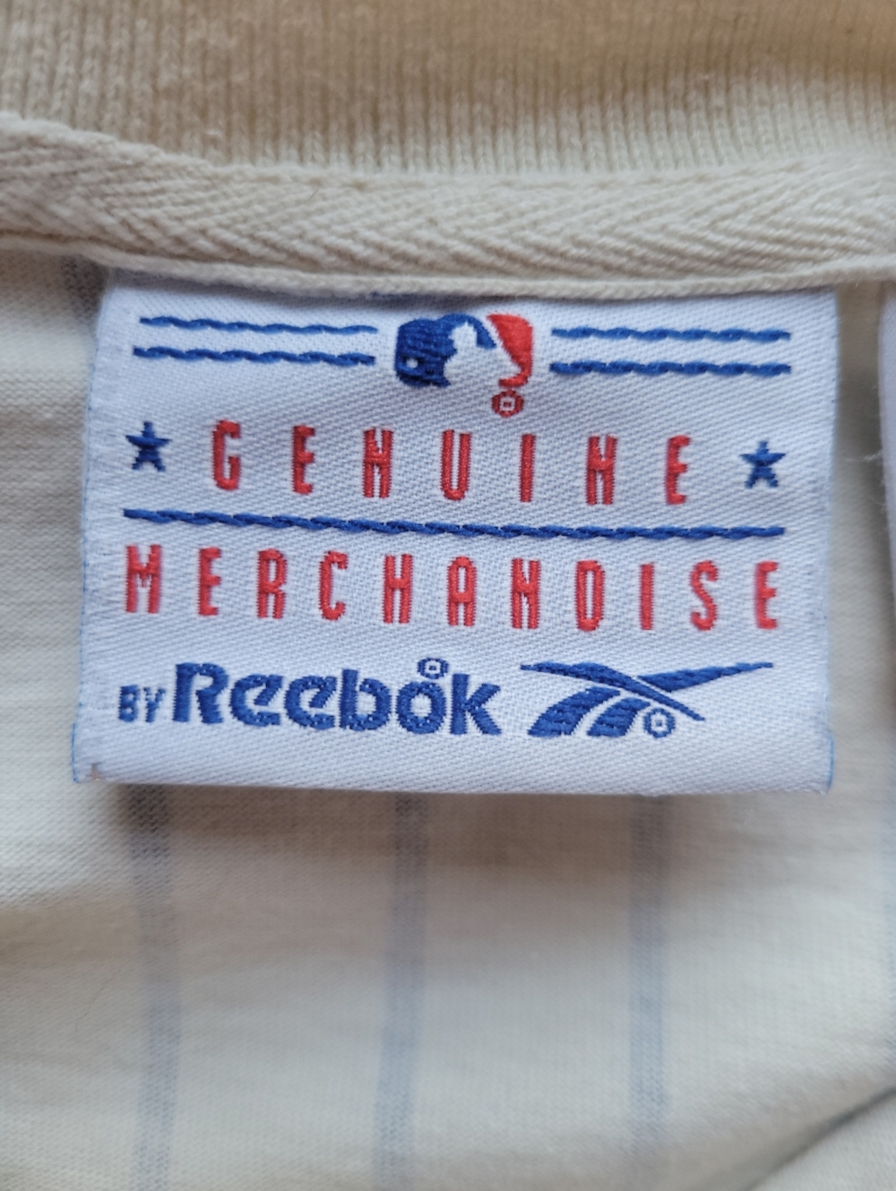 ​Vintage New York Mets Pinstripe Henley Jersey Shirt Reebok Y2K L - Picture 9 of 10
